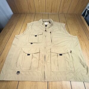 RedHead Mens 3XL Khaki Utility Fishing Vest Ripstop Multi-Pocket Cargo Tan 3TG